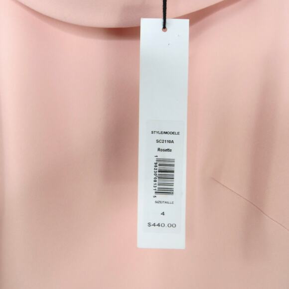 Badgley Mischka Folded Collar A-Line Midi Pencil Dress Pink Dress Size 4 - Picture 6 of 12